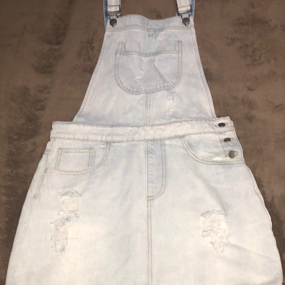 Light denim overall dress